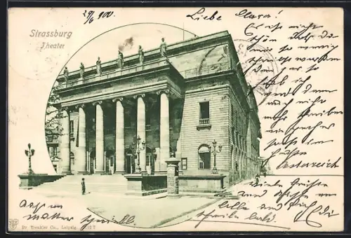 AK Strassburg, Theater mit Strassenpartie