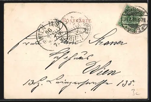 AK Strassburg, Theater mit Strassenpartie