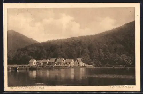 AK Bad Niederbronn /Els, Partie am See