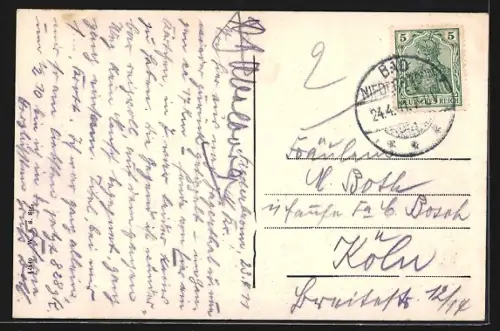 AK Niederbronn, Totalansicht mit Kirche