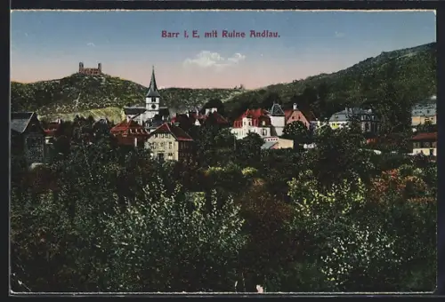 AK Barr i. E., Teilansicht mit Ruine Andlau