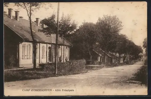 AK Camp d`Oberhofen, Allée Principale