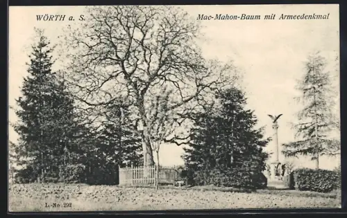 AK Wörth, Mac-Mahon-Baum mit Armeedenkmal