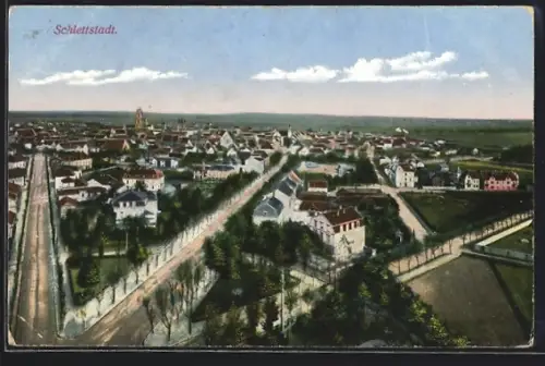 AK Schlettstadt, Teilansicht mit Strassenpartie