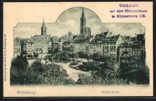 AK Strassburg, Kleberplatz mit Kirche