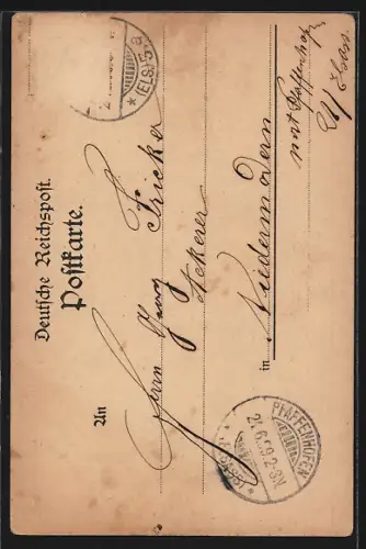 Lithographie Strassburg, St. Thomas-Kirche, Gutenberg-Denkmal, Theater