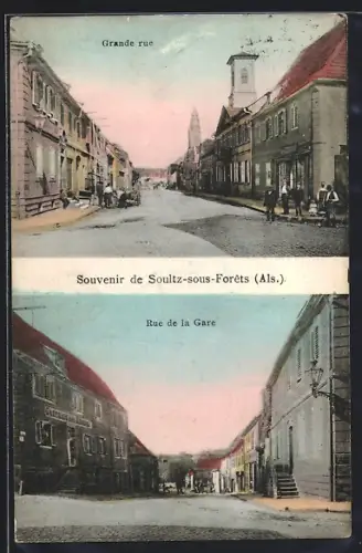AK Soultz-sous-Forets, Grande rue, Rue de la Gare