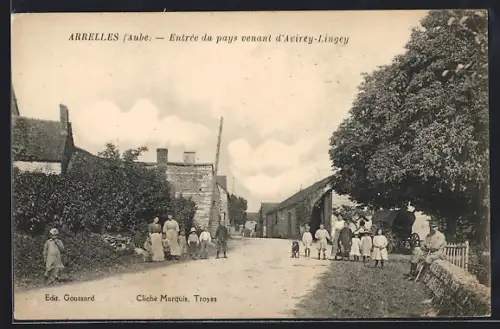 AK Arrelles /Aube, Entrée du pays venant d`Avirey-Lingey
