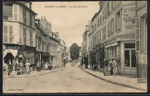 AK Nogent-sur-Seine, La Rue des Ponts