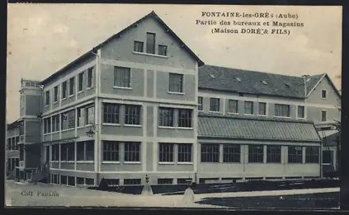 AK Fontaine-les-Grès /Aube, Partie des bureaux et magasins, Maison DORÉ & FILS