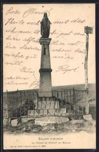 AK Ballon d`Alsace, La Vierge au sommet du Ballon