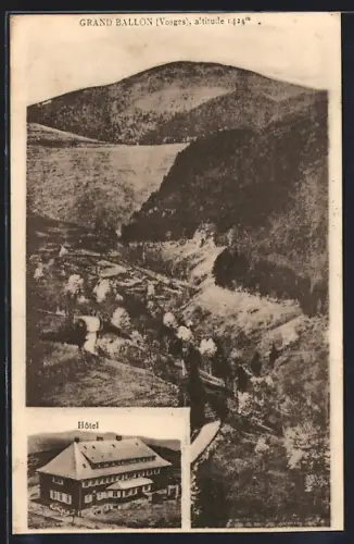 AK Grand Ballon /Vosges, Vue sur la montagne et l`hôtel