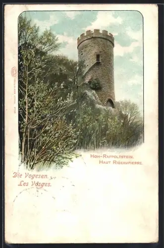 AK Ribeauvillé, Tour du Haut Ribeaupierre dans la forêt