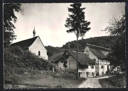 AK Winkel /Haut-Rhin, Chapelle de la Warth et maisons environnantes
