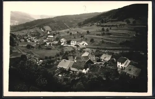 AK Rimbach /Masevaux, Vue du village et des collines vosgiennes