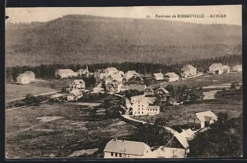 AK Aubure, Vue du village entouré de collines boisées
