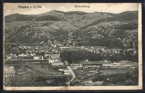 AK Münster /O.-Els., Ortsansicht mit Hohrodberg