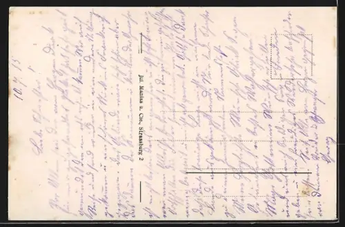 AK Rappoltsweiler, Vue sur l`église et les toits avec la colline en arrière-plan