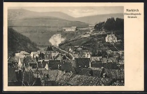 AK Markirch, Impact de grenades sur le village et les collines environnantes