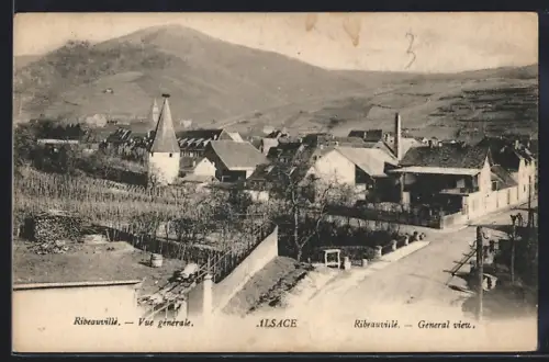 AK Ribeauvillé, Vue générale du village en Alsace