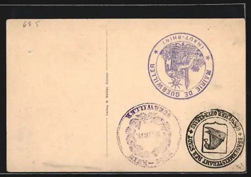 AK Bollweiler /O.E., Vue panoramique du village avec montagnes en arrière-plan