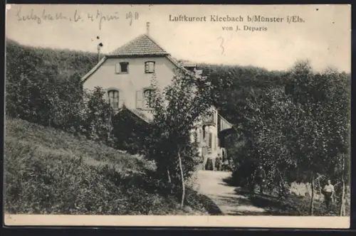 AK Kleebach b /Münster, Ortspartie mit Häusern und umliegender Landschaft