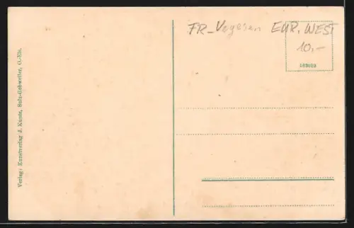 AK Thierenbach, Sudvogesen, Lieu de pèlerinage avec croix et visiteurs sur le chemin