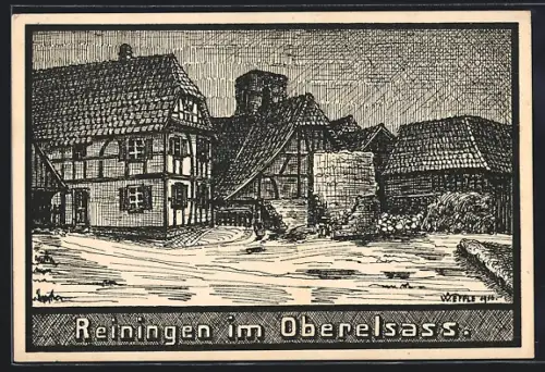 AK Reiningen, Maisons à colombages dans le Haut-Rhin