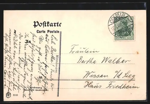 AK Colmar, Vue totale de la ville avec églises et toits en arrière-plan