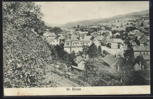 AK St. Kreuz, Vue panoramique du village et des collines environnantes