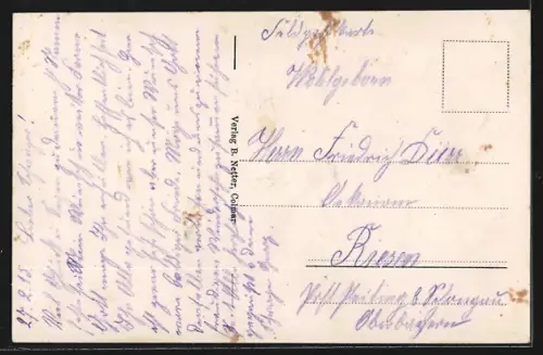 AK St. Kreuz, Vue panoramique du village et des collines environnantes