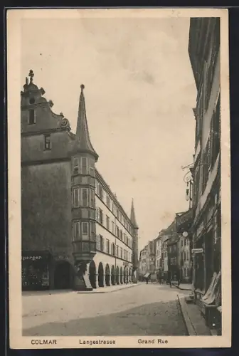 AK Colmar, Vue de la Grand Rue avec ses facades historiques