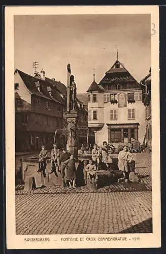 AK Kaysersberg, Fontaine et Croix commémorative