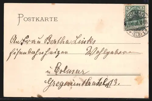 AK Colmar, Bezirks-Präsidium et passants sur l`avenue