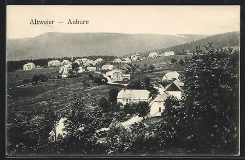 AK Aubure, Vue panoramique du village et des collines environnantes