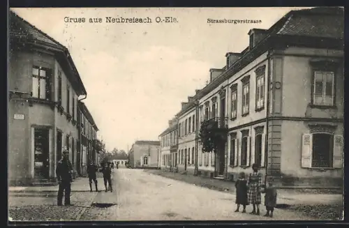 AK Neubreisach /O.-Els., Partie in der Strassburgerstrasse