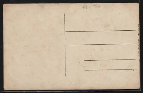 AK Chalampé, Café du Soleil, Propr. J. Münch, Eglise