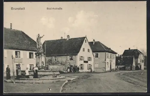 AK Brunstatt, Blick in die Bezirkstrasse