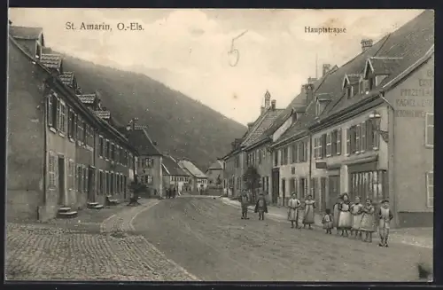 AK St. Amarin /O.-Els., Blick in die Hauptstrasse