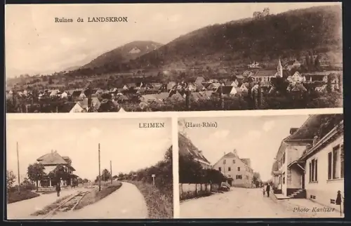 AK Leimen /Haut-Rhin, Ruines du Landskron et vues du village