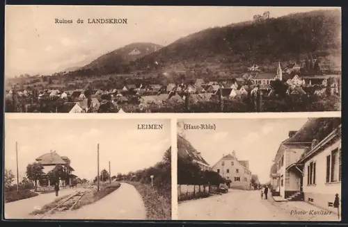 AK Leimen /Haut-Rhin, Ruines du Landskron et scènes de village