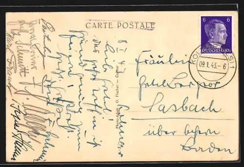 AK Colmar /Haut-Rhin, Intérieur du Café-Restaurant Central avec tables dressées