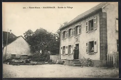 AK Hagenbach /Haute-Alsace, Entrée du Village