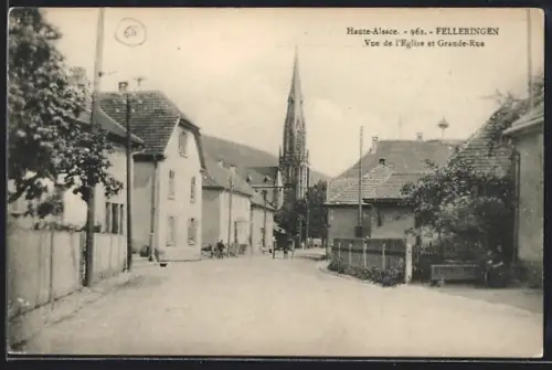 AK Felleringen /Haute-Alsace, Vue de l`Église et Grande-Rue