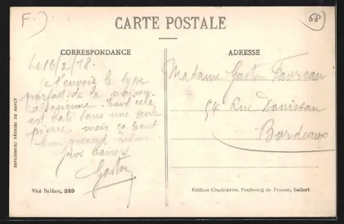 AK Strueth, La Grande Rue avec maisons traditionnelles et habitants