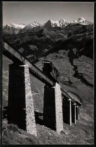 AK Niesenbahn, Hegernalpviadukt mit Jungfraugruppe