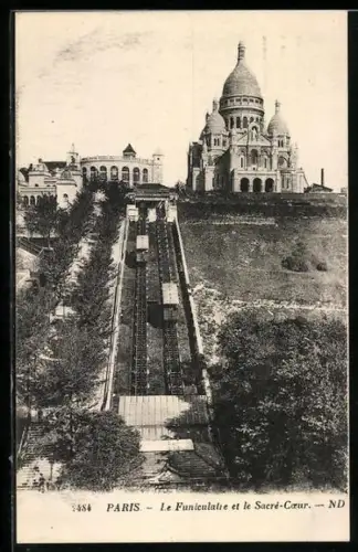 AK Le Funiculaire /Paris, Le Funiculaire et le Sacre-Coeur