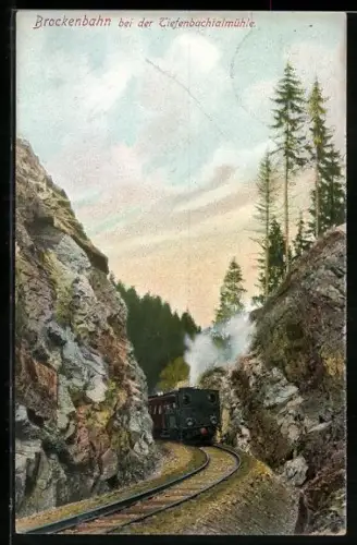 AK Brockenbahn bei der Tiefenbachtalmühle