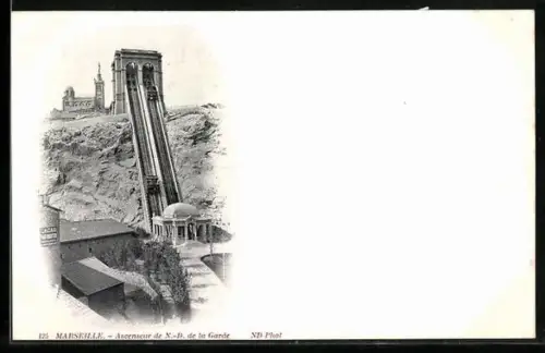 AK Marseille, Ascenseur de N.-D. de la Garde