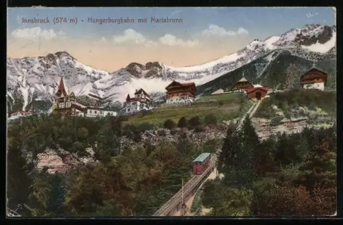 AK Innsbruck, Hungerburgbahn mit Mariabrunn